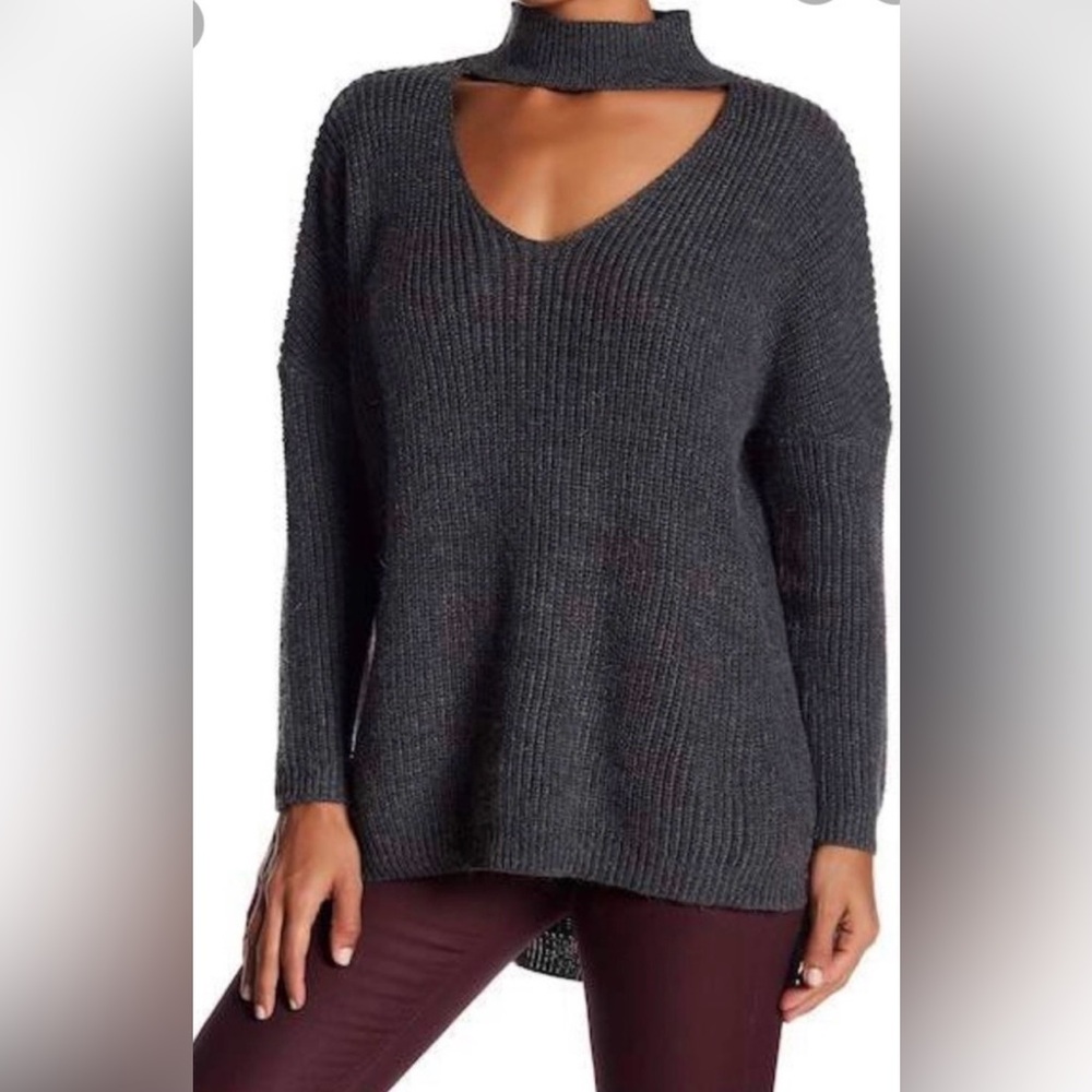 Very J Charcoal Knit Sweater